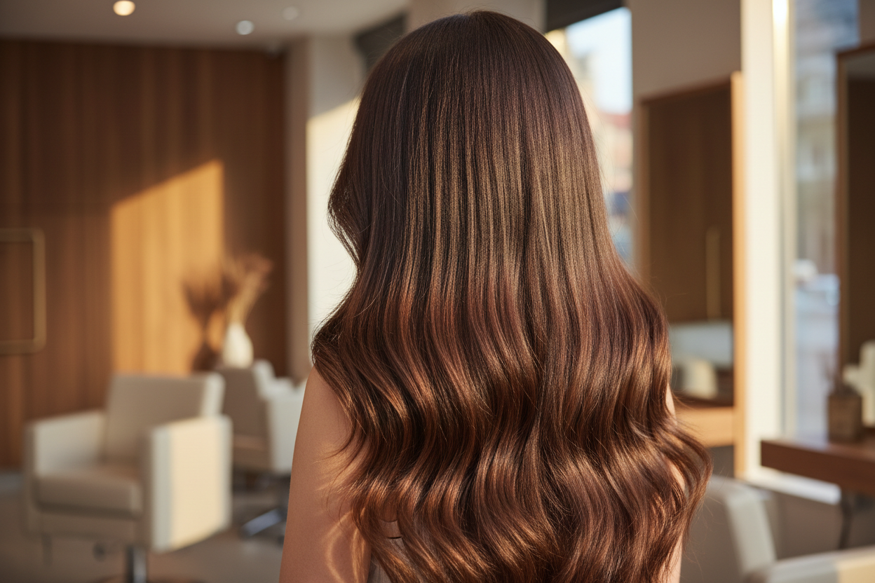 nano hair extensions on a person